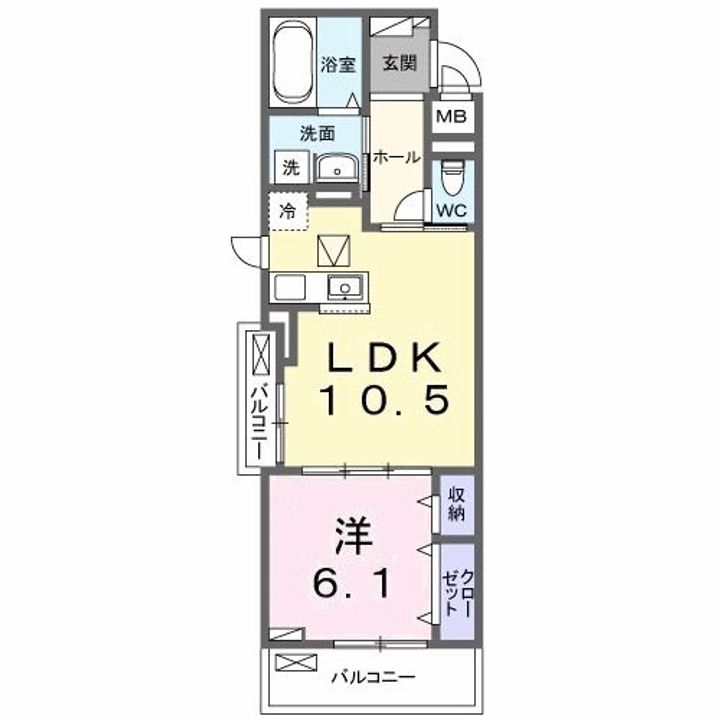 群馬県伊勢崎市今泉町1(アパート)の賃貸物件の間取り