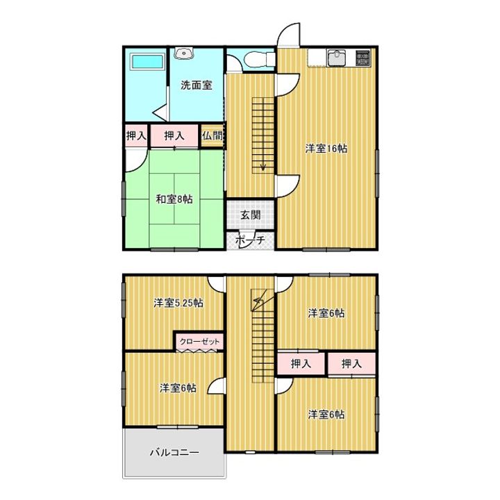 奈良県生駒郡三郷町立野南3(一戸建)の賃貸物件の間取り
