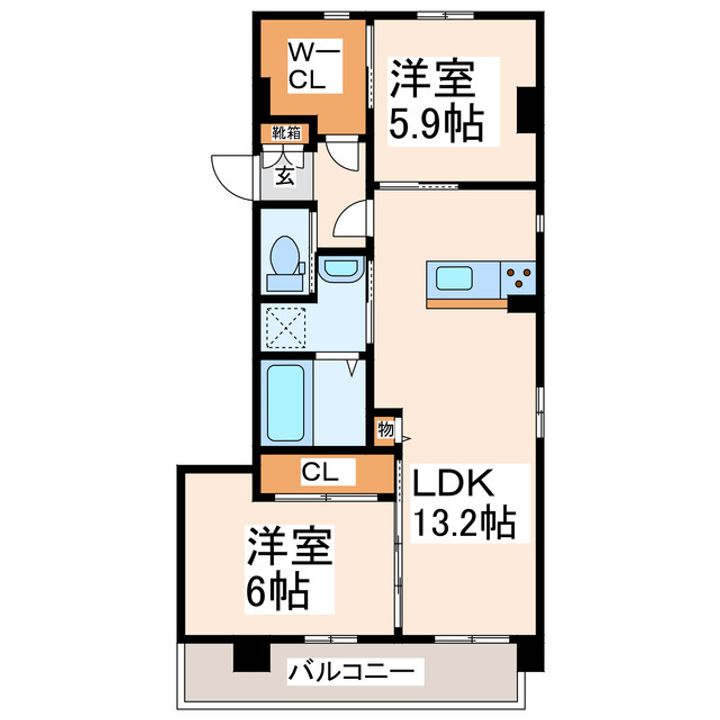 楠サンハイツVIの間取り