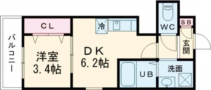 兵庫県神戸市東灘区深江本町1(アパート)の賃貸物件の間取り