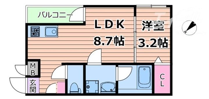 大阪府吹田市内本町3(アパート)の賃貸物件の間取り