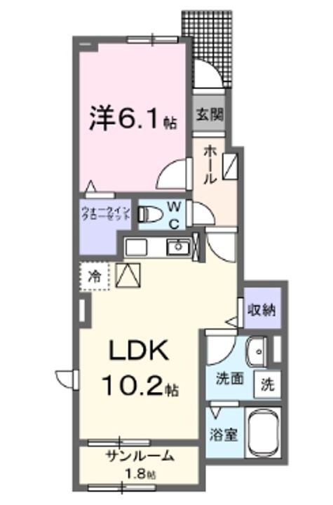 愛知県名古屋市緑区神の倉3(アパート)の賃貸物件の間取り
