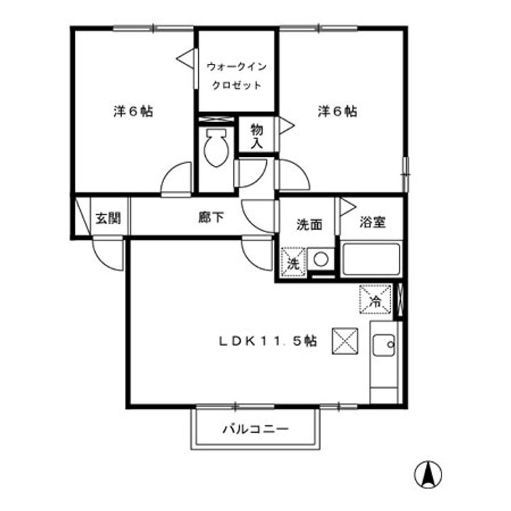 メゾンベールAの間取り