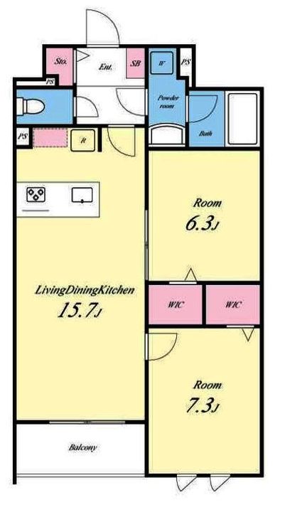 東京都練馬区高松1の賃貸マンションの間取り