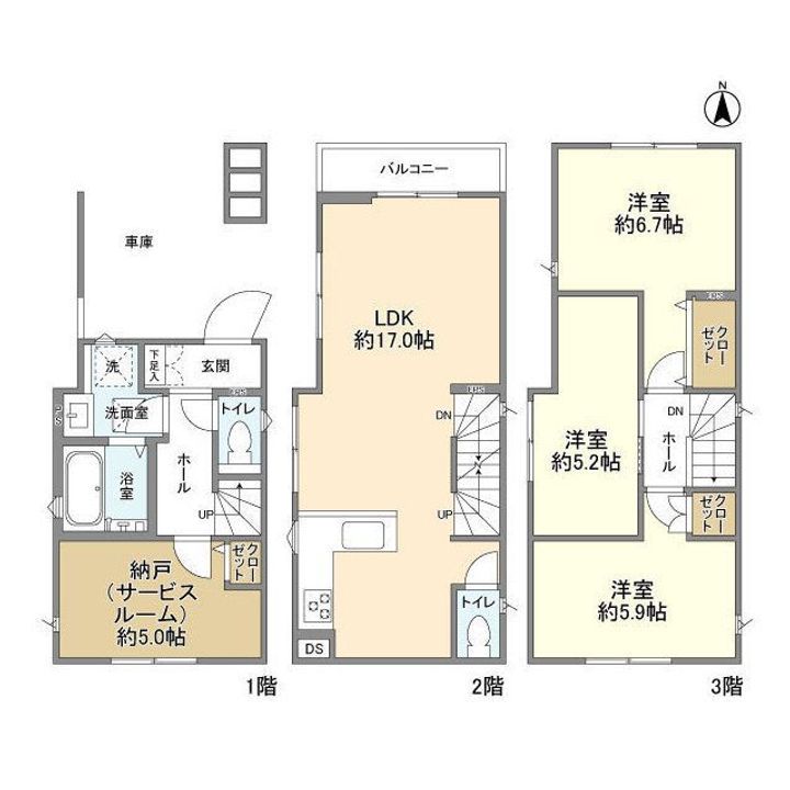 埼玉県さいたま市緑区東浦和6(一戸建)の賃貸物件の間取り