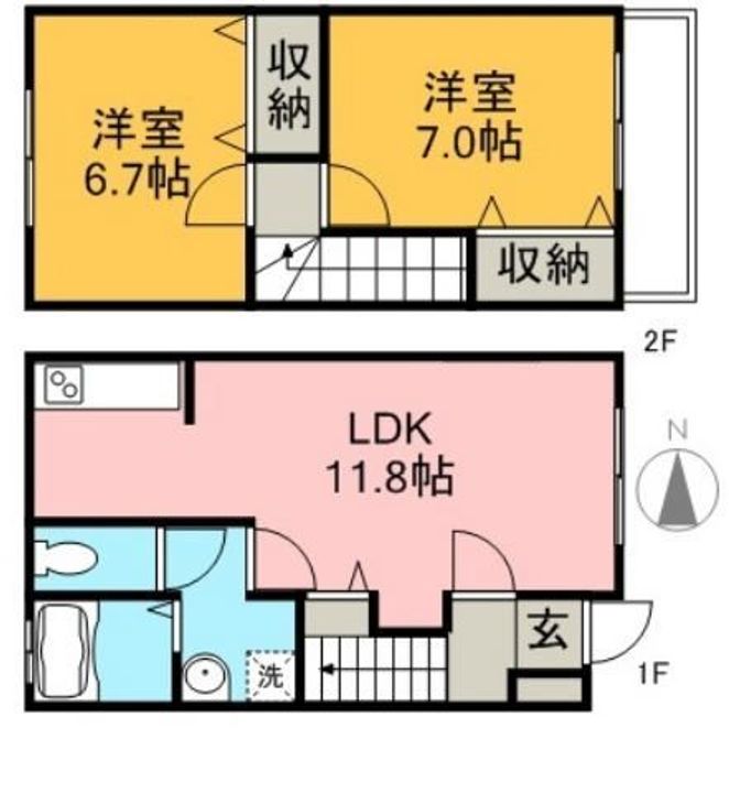 愛媛県新居浜市萩生(一戸建)の賃貸物件の間取り