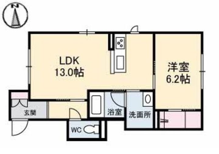 岡山県倉敷市大内(アパート)の賃貸物件の間取り