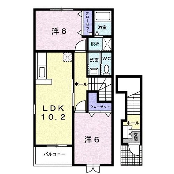広島県東広島市八本松町正力(アパート)の賃貸物件の間取り
