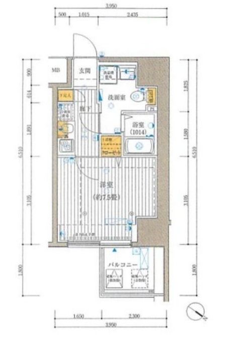 東京都台東区三ノ輪1の賃貸マンションの間取り
