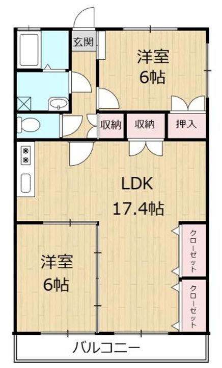 熊本県熊本市南区出仲間1(マンション)の賃貸物件の間取り