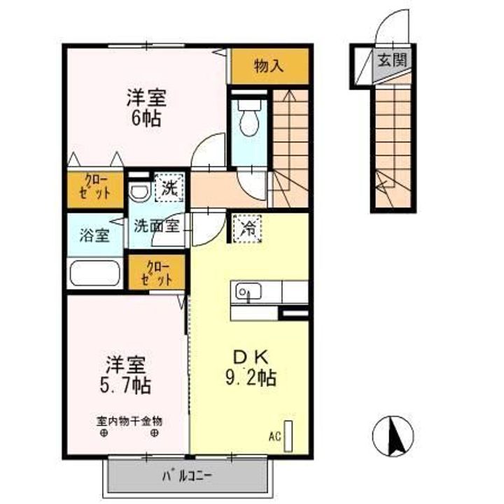 福島県福島市黒岩字榎平(アパート)の賃貸物件の間取り
