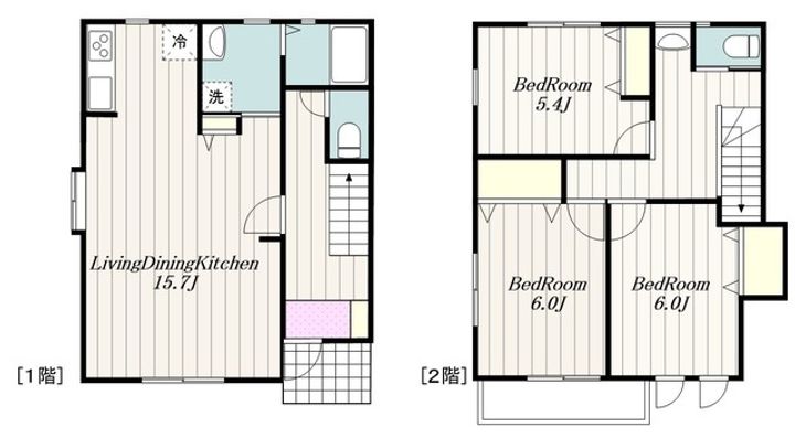 神奈川県大和市下鶴間(一戸建)の賃貸物件の間取り