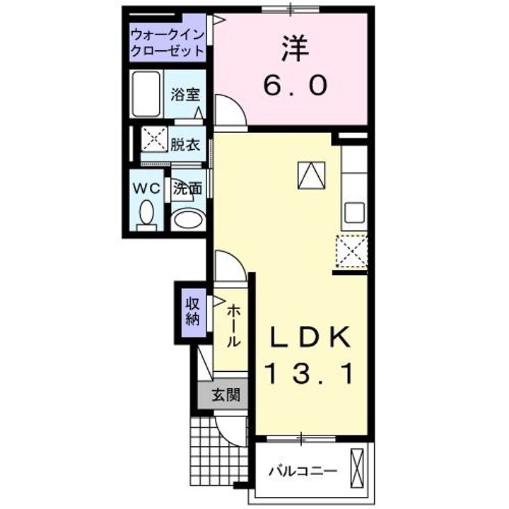 埼玉県吉川市中央3(アパート)の賃貸物件の間取り