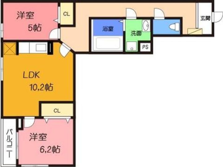大阪府高槻市五領町(アパート)の賃貸物件の間取り