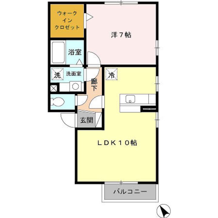 栃木県下野市駅東4(アパート)の賃貸物件の間取り