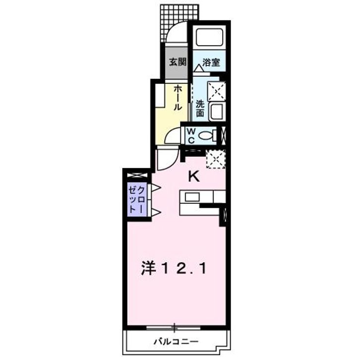 福島県いわき市泉もえぎ台3(アパート)の賃貸物件の間取り