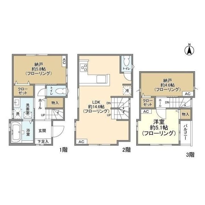 東京都新宿区西落合2(一戸建)の賃貸物件の間取り