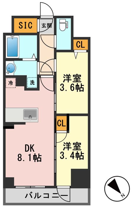 東京都葛飾区新小岩1(マンション)の賃貸物件の間取り