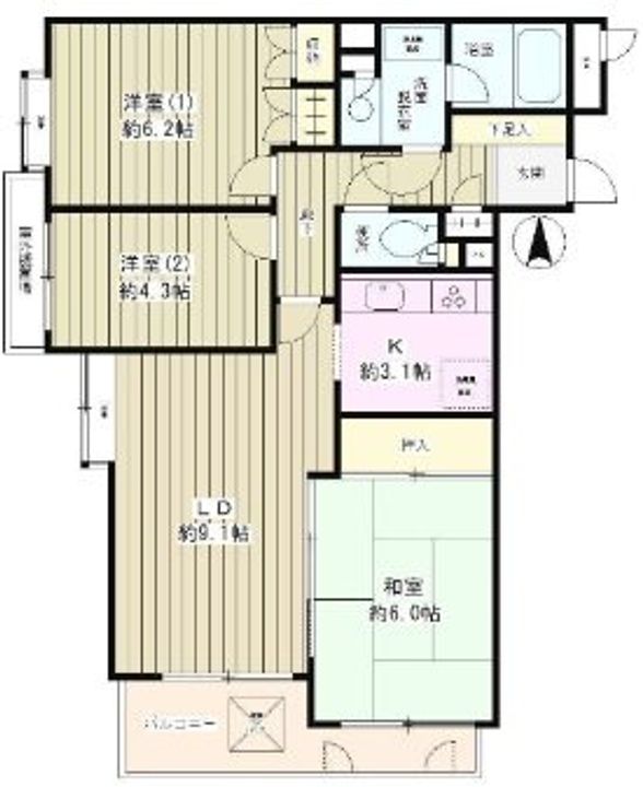 東京都杉並区浜田山1(マンション)の賃貸物件の間取り
