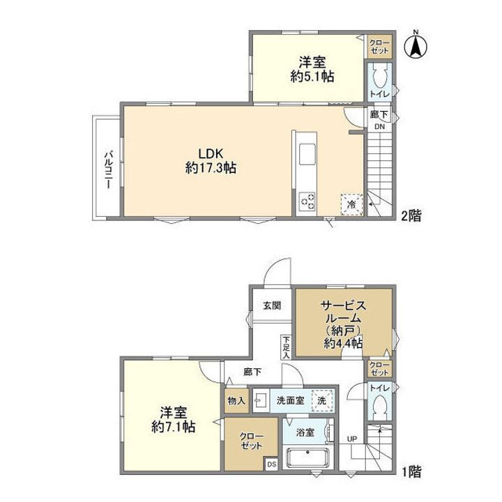 東京都八王子市子安町2(一戸建)の賃貸物件の間取り