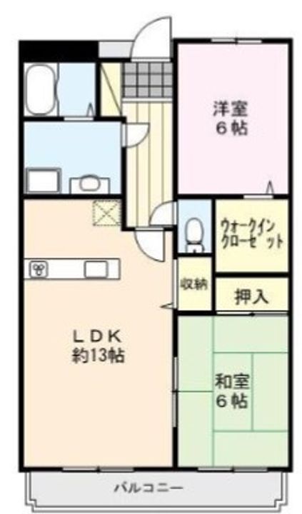 福岡県久留米市西町(マンション)の賃貸物件の間取り