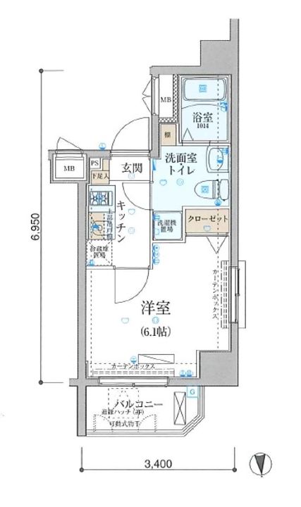 東京都中野区中野2(マンション)の賃貸物件の間取り