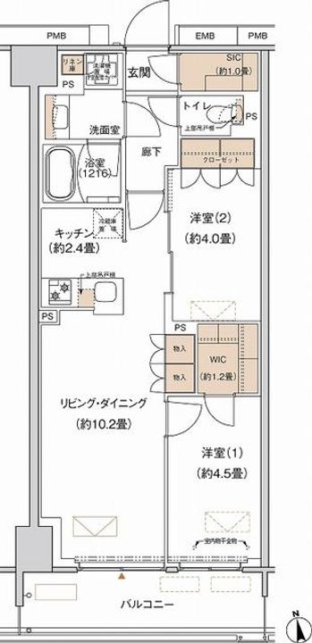 東京都大田区大森北5(マンション)の賃貸物件の間取り