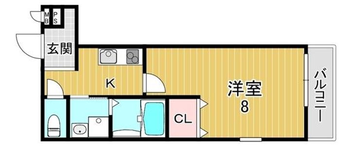大阪府大阪市鶴見区今津中4(アパート)の賃貸物件の間取り
