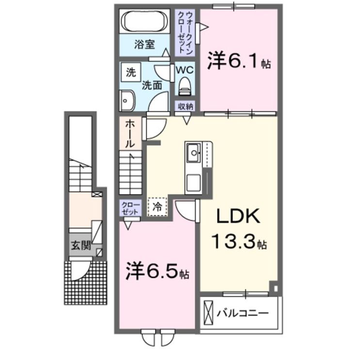 茨城県下妻市下妻甲(アパート)の賃貸物件の間取り