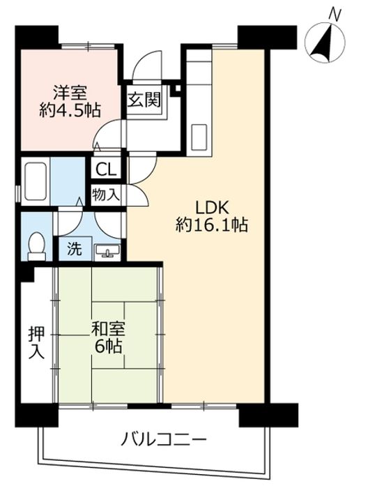 URアーベインルネス穴生の間取り