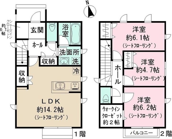 神奈川県茅ヶ崎市ひばりが丘(一戸建)の賃貸物件の間取り