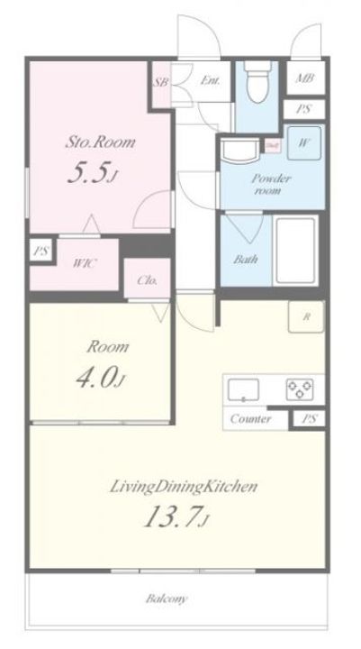 京都府城陽市寺田水度坂(マンション)の賃貸物件の間取り