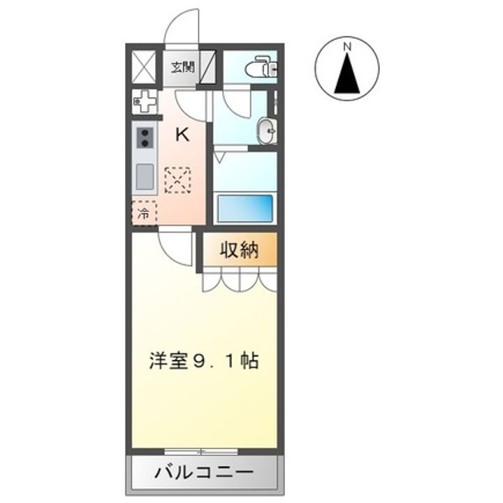 千葉県茂原市六ツ野(アパート)の賃貸物件の間取り