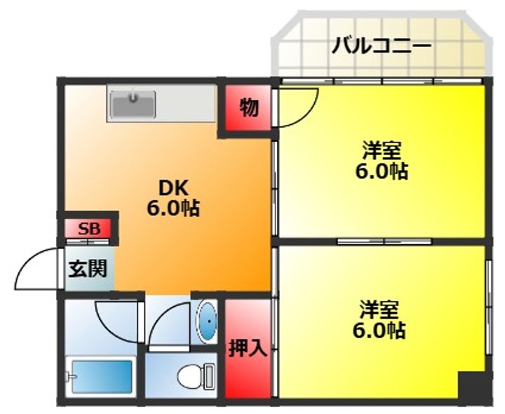 大阪府大阪市東淀川区豊里6(マンション)の賃貸物件の間取り
