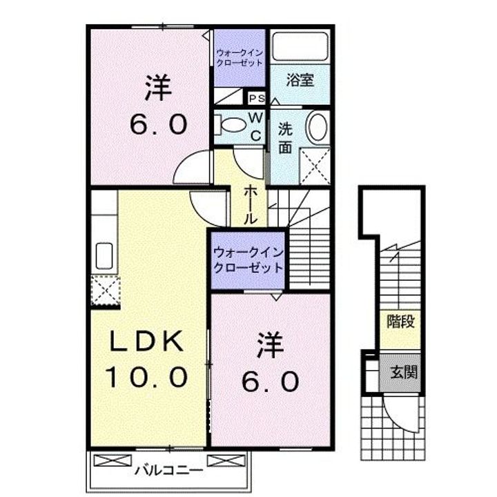 群馬県高崎市吉井町小串(アパート)の賃貸物件の間取り