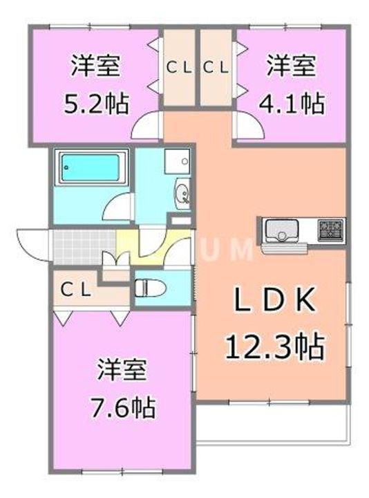 千葉県千葉市中央区中央4(マンション)の賃貸物件の間取り
