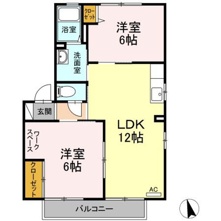 山梨県甲府市塩部2(アパート)の賃貸物件の間取り