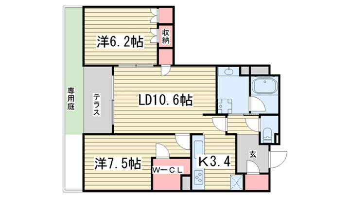 京都府京都市左京区聖護院東町(マンション)の賃貸物件の間取り