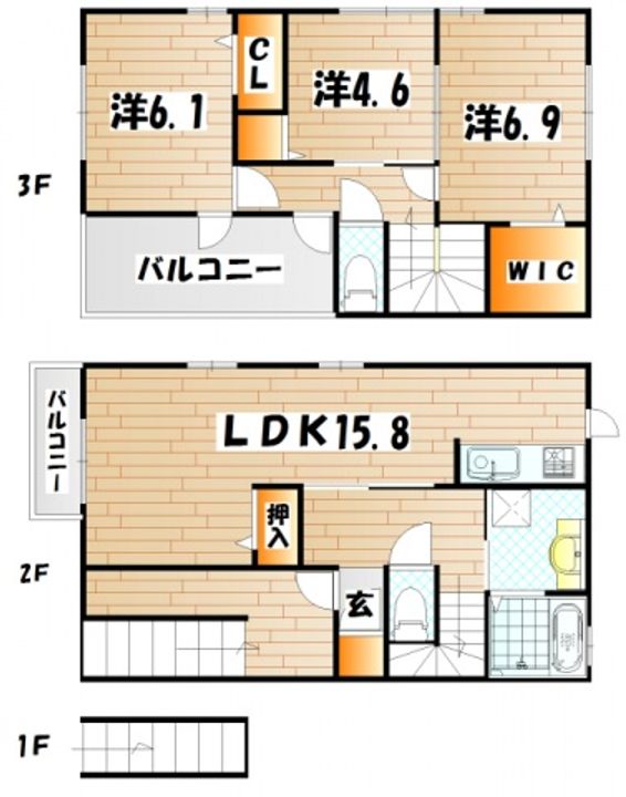 ディアコートフジタB棟の間取り