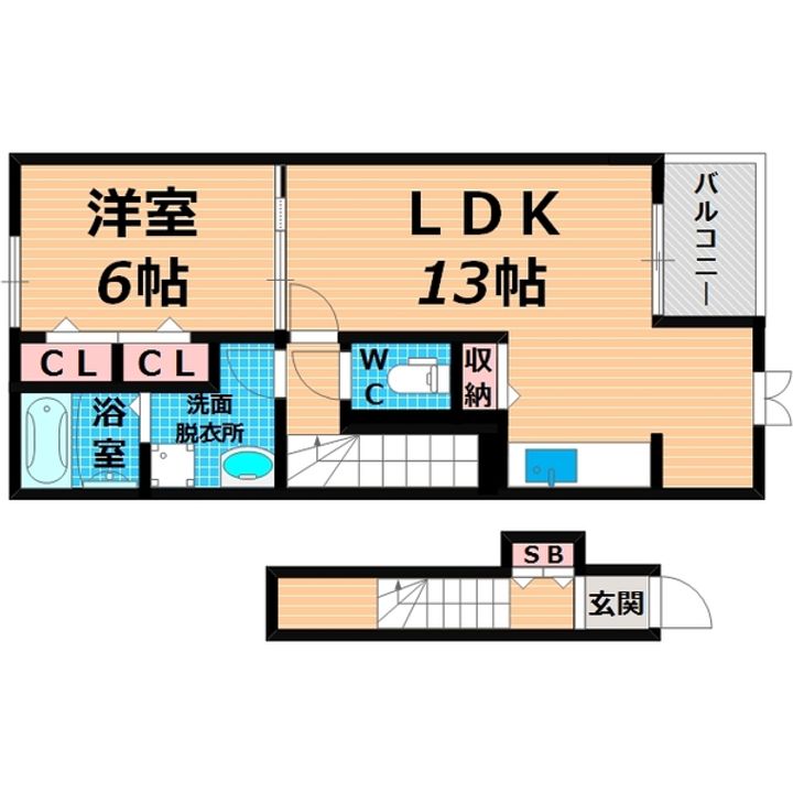 大阪府門真市三ツ島1(アパート)の賃貸物件の間取り