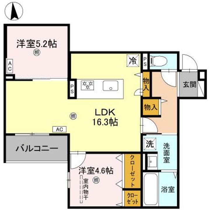 大阪府東大阪市永和1(アパート)の賃貸物件の間取り