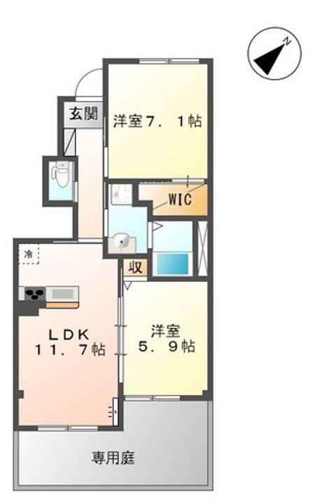 熊本県合志市須屋(アパート)の賃貸物件の間取り