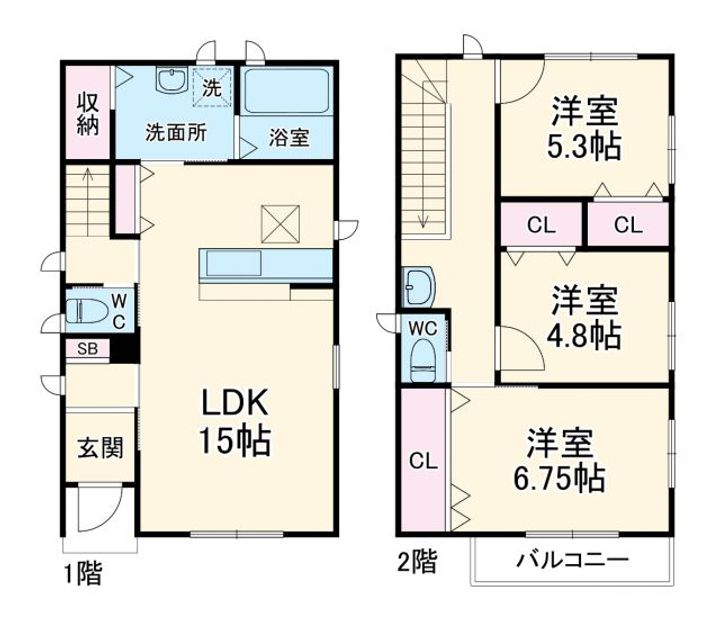 埼玉県さいたま市大宮区天沼町1(一戸建)の賃貸物件の間取り