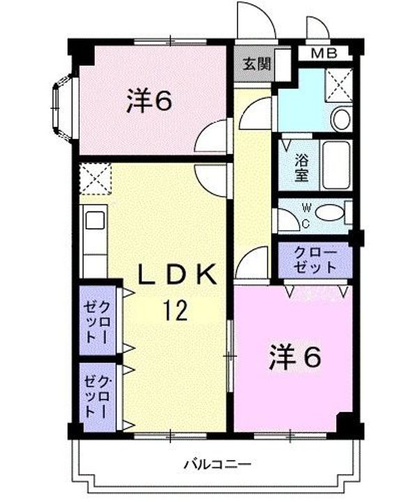栃木県足利市葉鹿町2(マンション)の賃貸物件の間取り