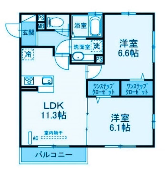 神奈川県川崎市多摩区長尾5(アパート)の賃貸物件の間取り