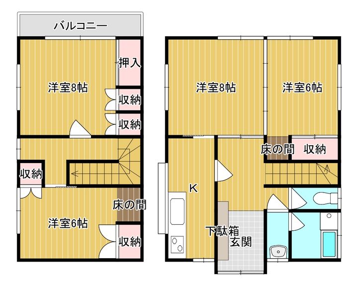 千葉県銚子市清川町1(一戸建)の賃貸物件の間取り