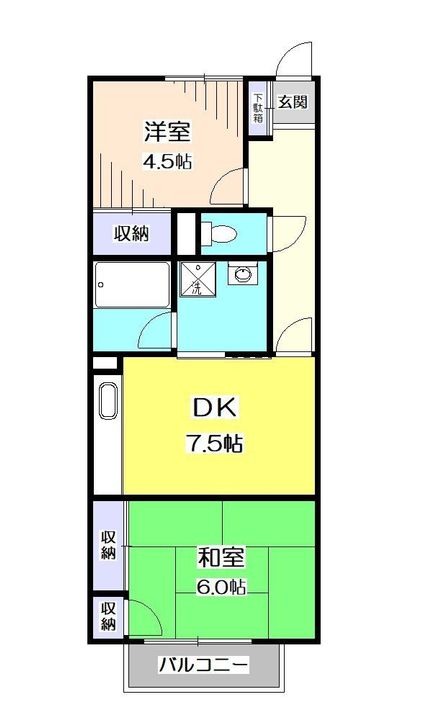 埼玉県所沢市松葉町(マンション)の賃貸物件の間取り