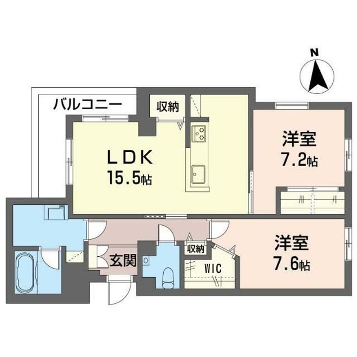 神奈川県厚木市泉町(マンション)の賃貸物件の間取り