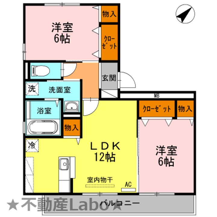 徳島県板野郡藍住町奥野字長江口(アパート)の賃貸物件の間取り