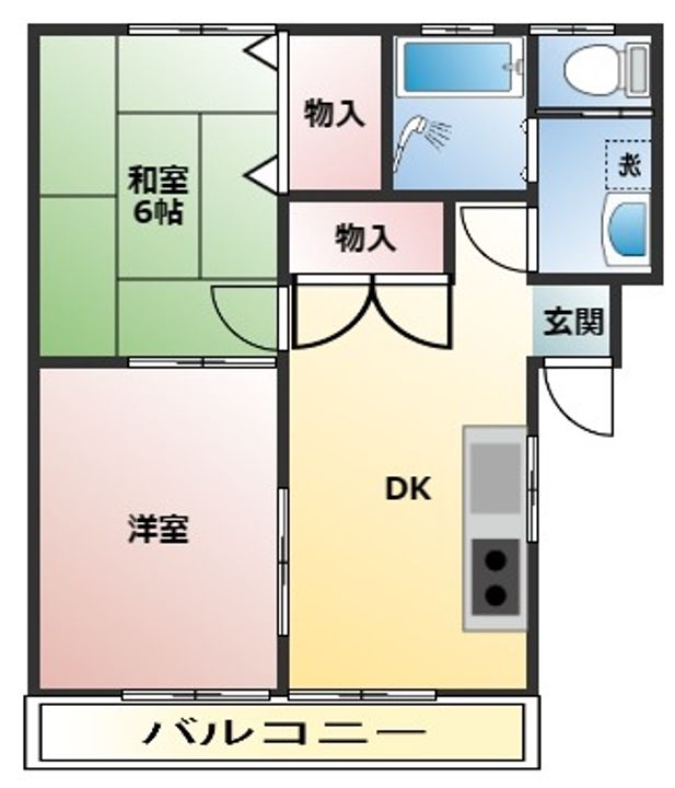 グランディあけぼのの間取り